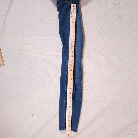 Everlane Vintage Skinny Jeans Womens 25 Regular Blue Button Fly Raw Hem Minimali - Picture 6 of 15